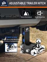 METOWARE Adjustable Trailer Hitch Ball Mount - Image 7