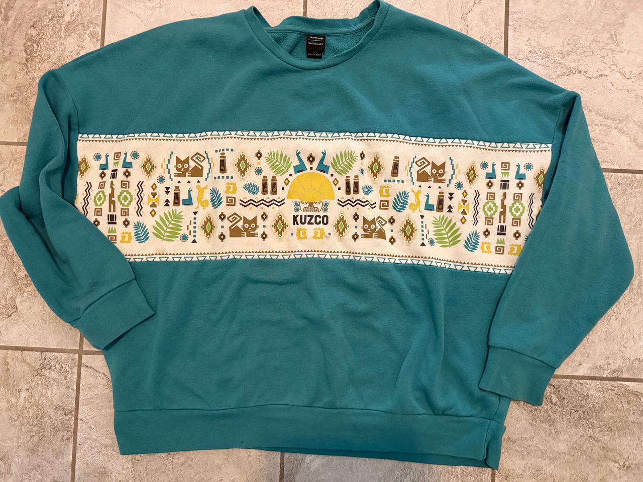 Disney Emperor's New Groove Kuzco Teal Sweatshirt