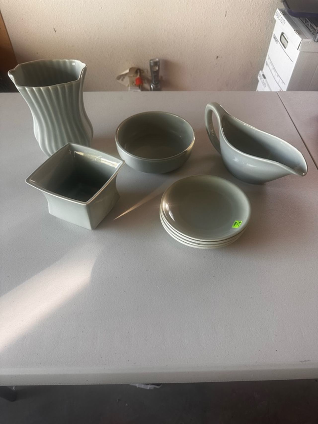 Vintage Bauer Pottery USA Mid-Century Set – Celadon Gray