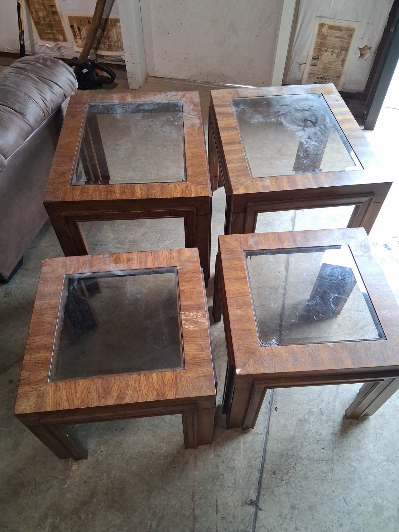 Lane Furniture Glass Top End Tables