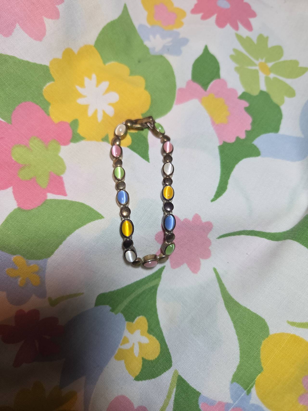 Vintage Multi-Color Oval Stone Bracelet