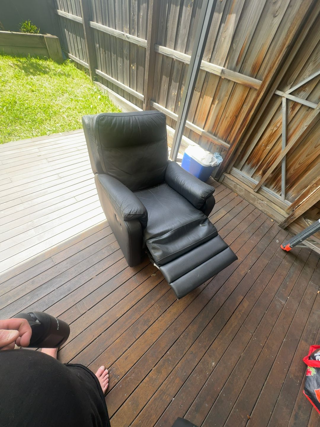 Recliner Chair Black Leather