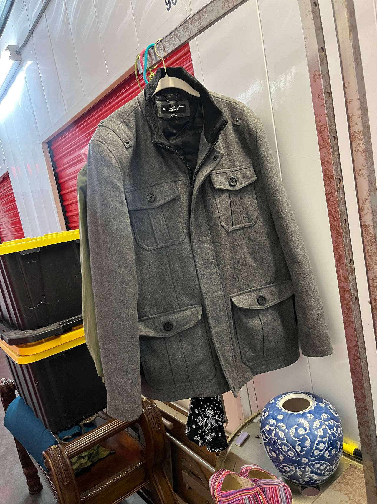 Black Rivet Men's Wool Blend Field Jacket