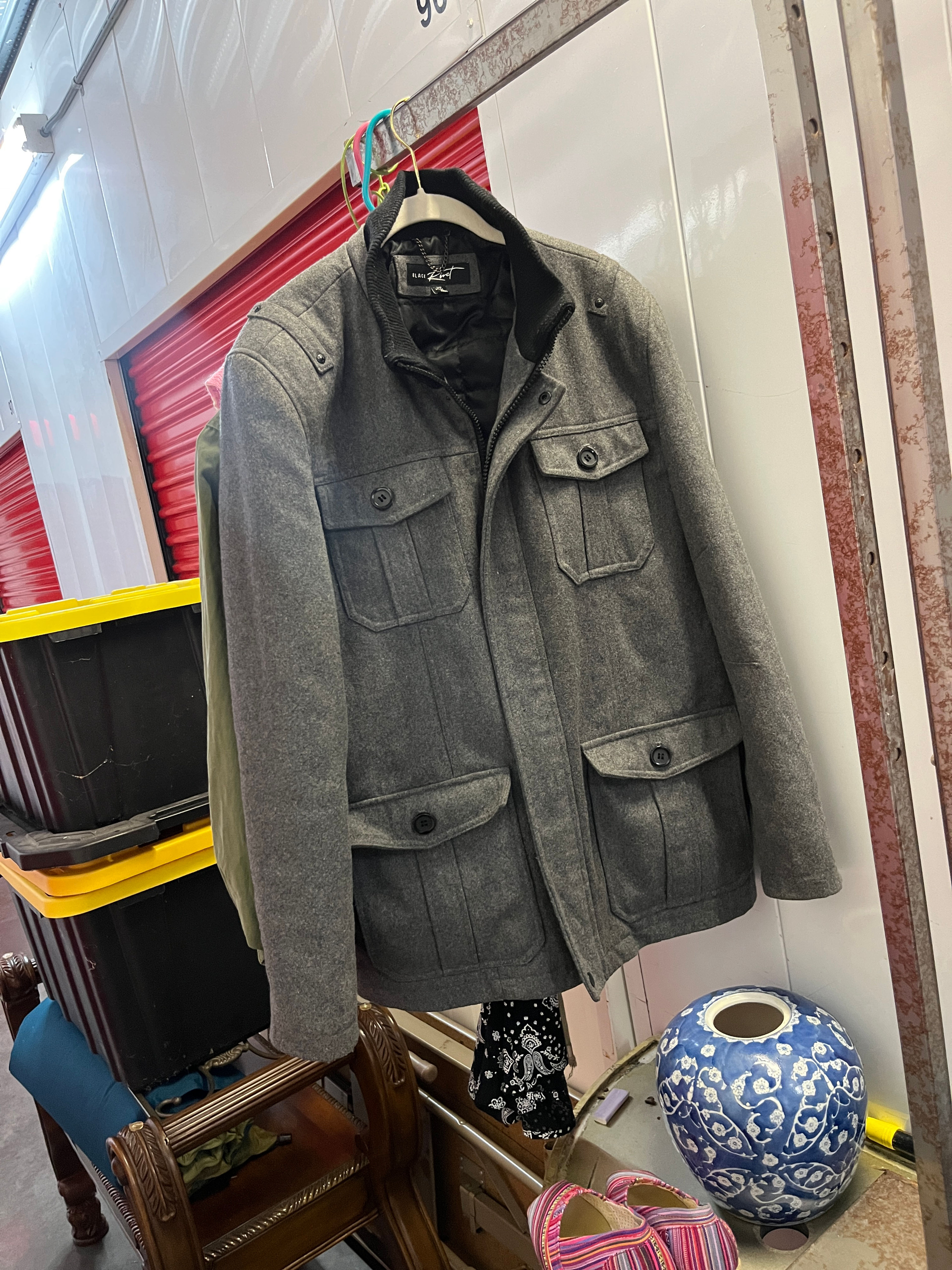 Black Rivet Men's Wool Blend Field Jacket