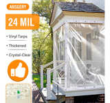 Clear Heavy Duty Tarp,Clear Vinyl Tarp with Grommets 8x12FT,24Mil Thick - Image 4