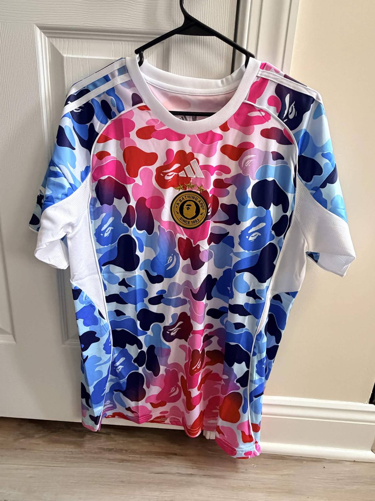 adidas x BAPE Soccer Jersey Camo Blue/Pink
