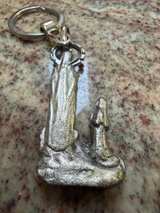 Vintage Our Lady of Lourdes Metal Keychain - Image 3
