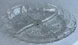 Vintage French Veropa MOLDAVIA 4-part Divided Appetizer Glass Tray Diamond Star - Image 1