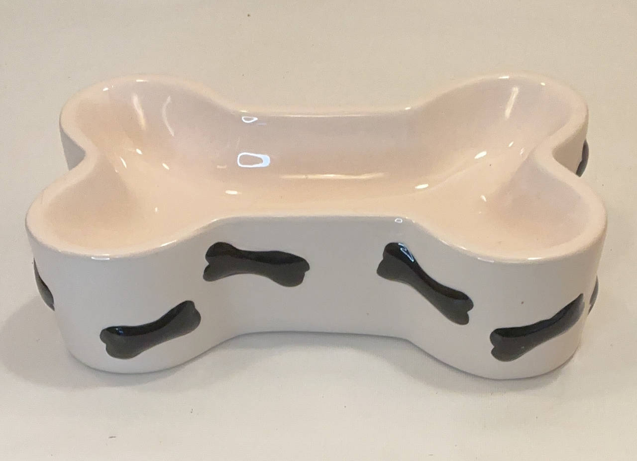 Bone Shaped Ceramic Pet Bowl
