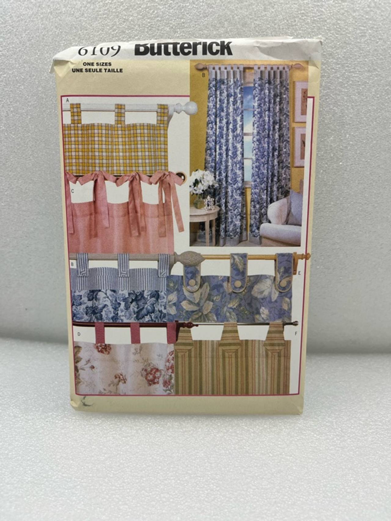 Butterick 6109 Tab Curtains Sewing Pattern