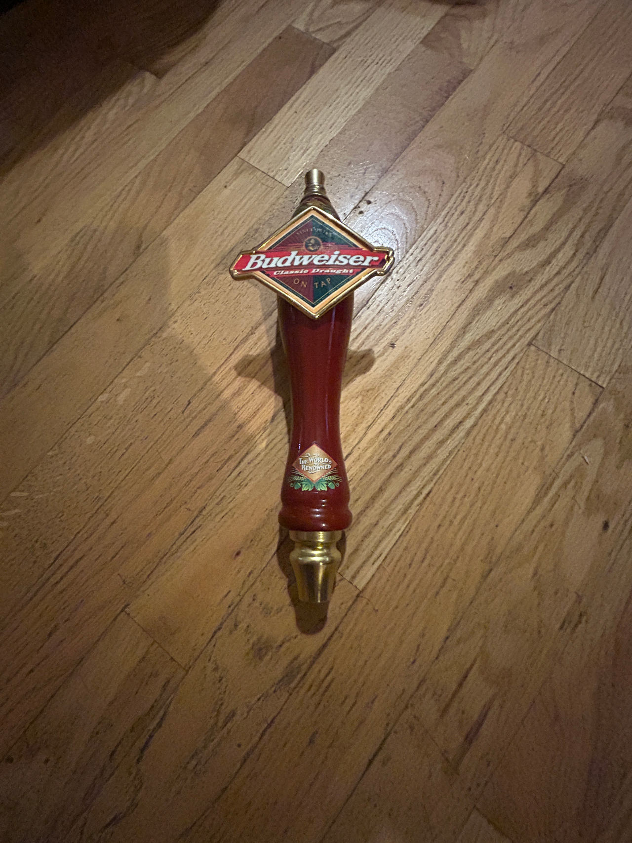 Budweiser Classic Draught Wooden Beer Tap Handle