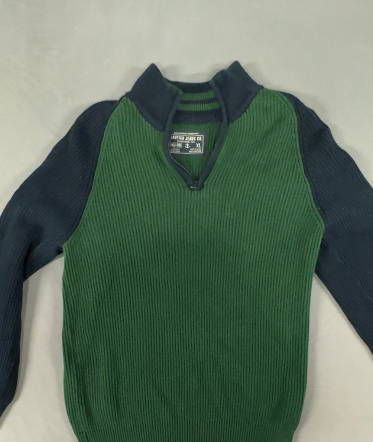 Nautica Jeans Co. Men's 1/4 Zip Ribbed Mock Neck Pullover Sweater XL