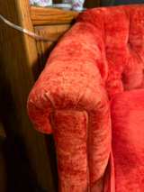 Pair of Mid-Century Modern Red Velvet Swivel Chairs - Image 4