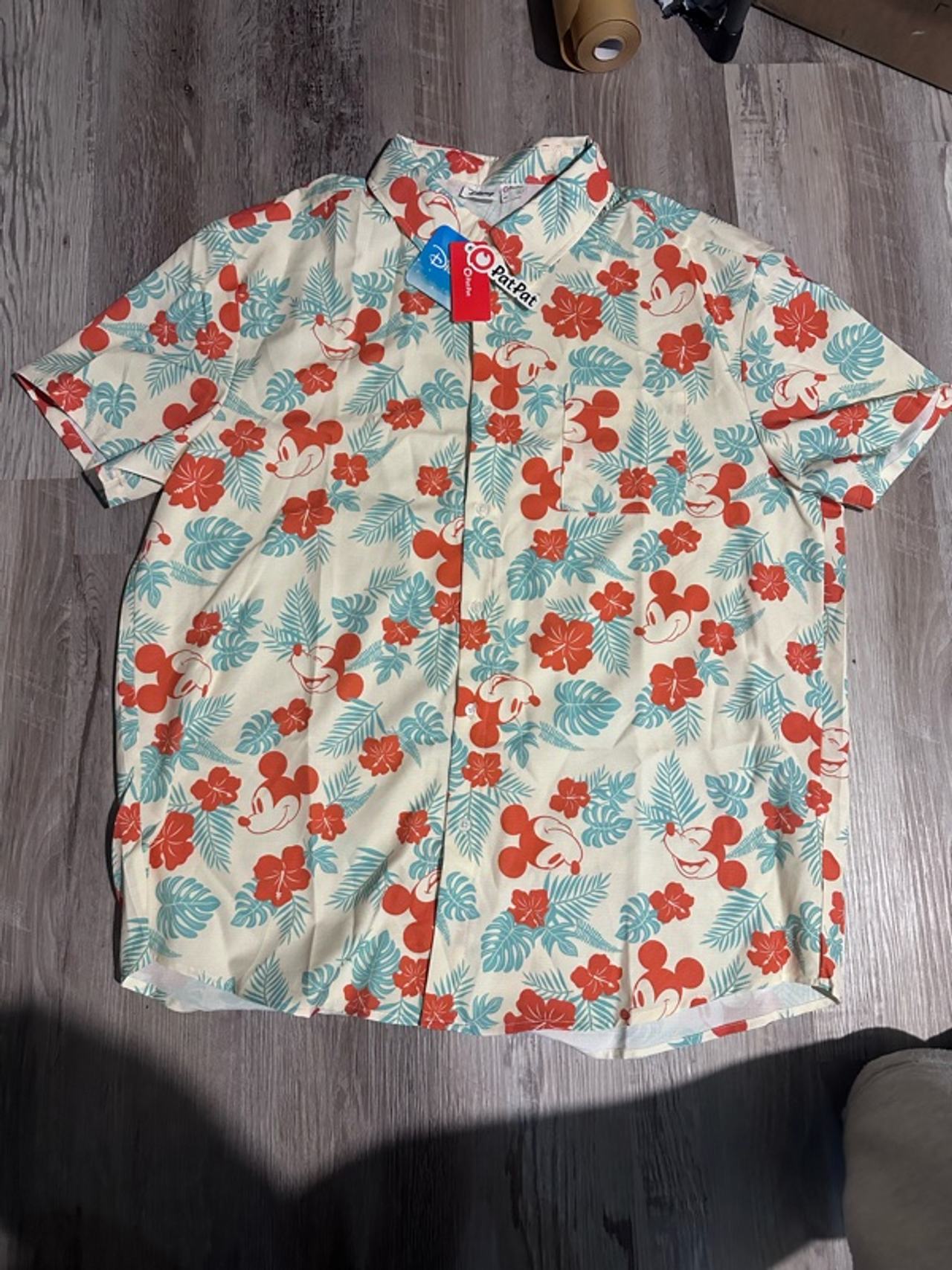 Disney PatPat Size XL Disney Mickey Mouse Floral Allover Print Shirt For Men