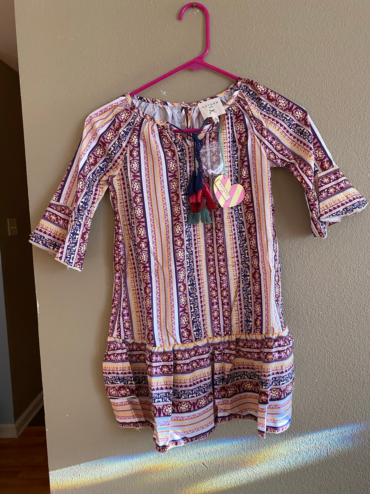 Hayden Los Angeles Girls Boho Print Tassel Dress