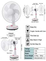 48V DC Oscillating Table Fan - 15W 3-Speed - Image 3