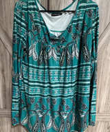 Sarin Mathews Womens Long Sleeve Henley V Neck Tunic Top XL stretchy flowy - Image 1