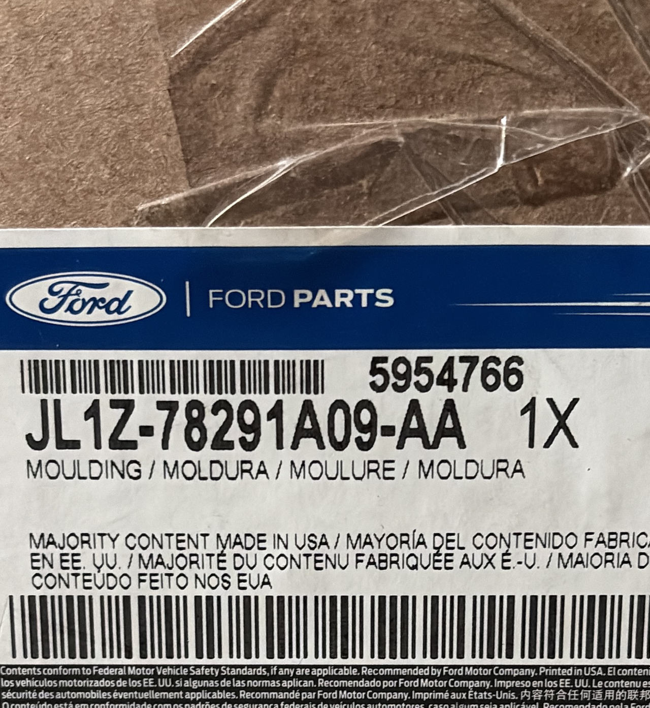 Ford Genuine Rear Door Moulding JL1Z-78291A09-AA rear quater
