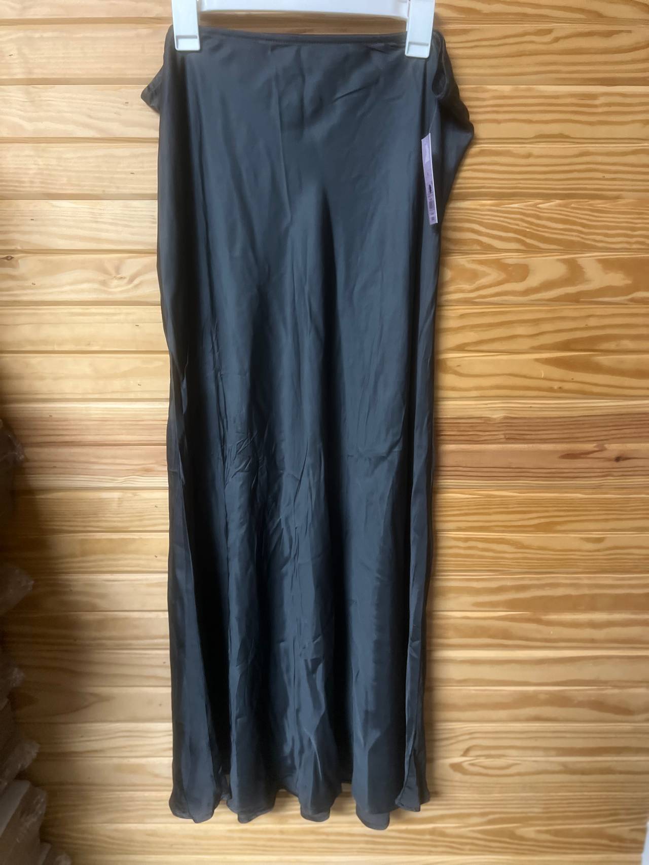 Black Satin Maxi Skirt