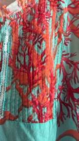Modaposa Coral Print Pintuck Sequin Top Lace Size Medium - Image 6