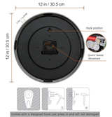 Silent Wall Clock Battery Operated,Modern Metal Wall Clock Decorative for Living - Image 7