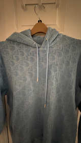 Dior Oblique Terry Cotton Jersey Hoodie Light Blue - Image 2