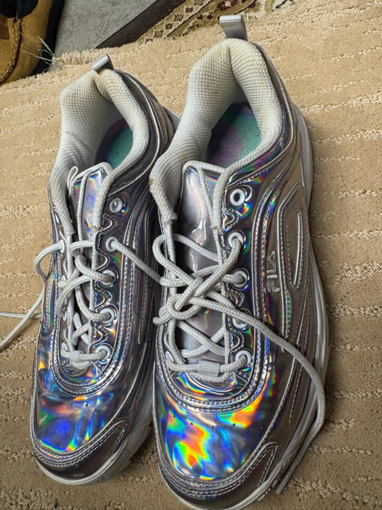 Fila Disruptor II Silver Iridescent Wedge Sneaker