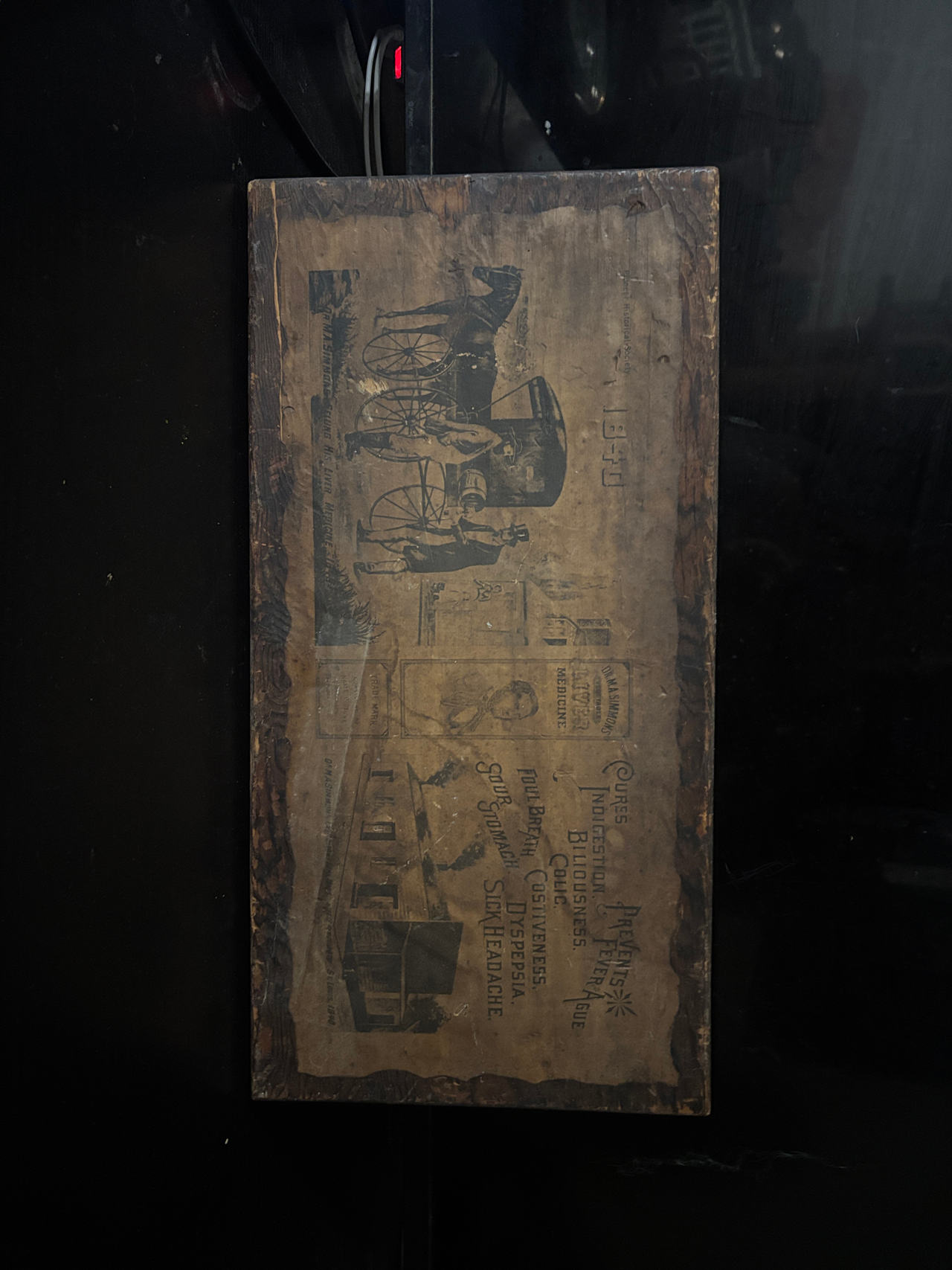 Antique Advertising Wooden Box Lid