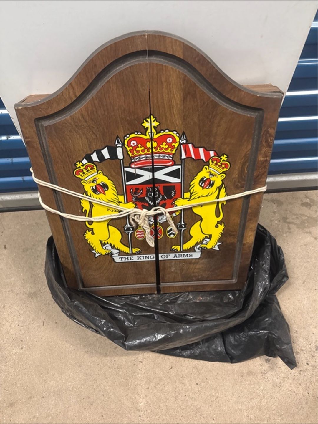 King of Arms Wooden Dart Board Cabinet