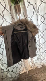 VICI Grey Faux Fur Hooded Toggle Coat - Image 4