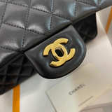 Chanel Classic Medium Double Flap Bag Black Lambskin Gold Hardware - Image 2
