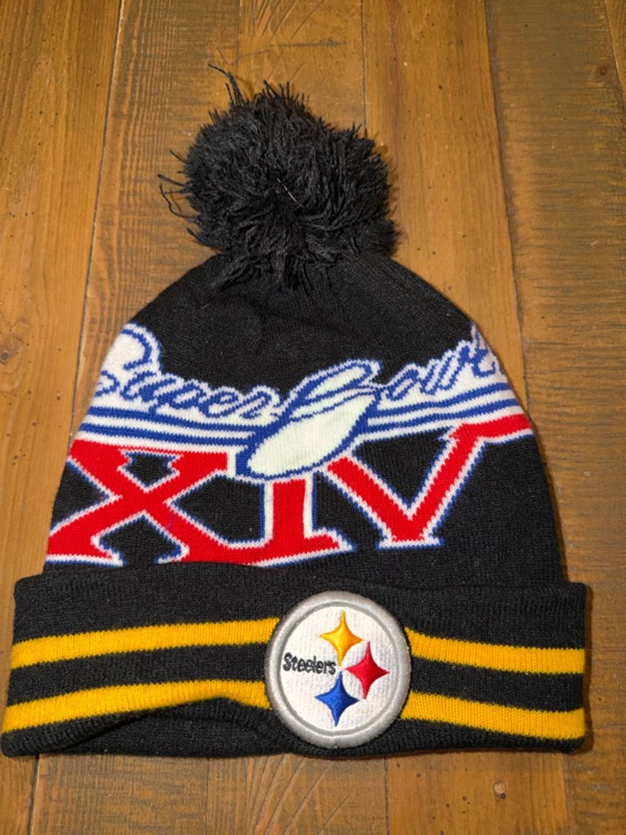 New Era Pittsburgh Steelers Super Bowl XIV Cuffed Pom Knit Hat