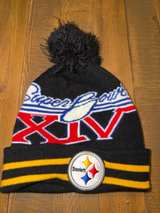 New Era Pittsburgh Steelers Super Bowl XIV Cuffed Pom Knit Hat - Image 1