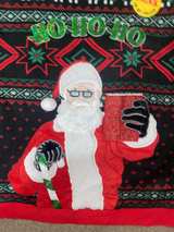 Ugly Christmas Sweater with Santa and Drink Holder - Image 2
