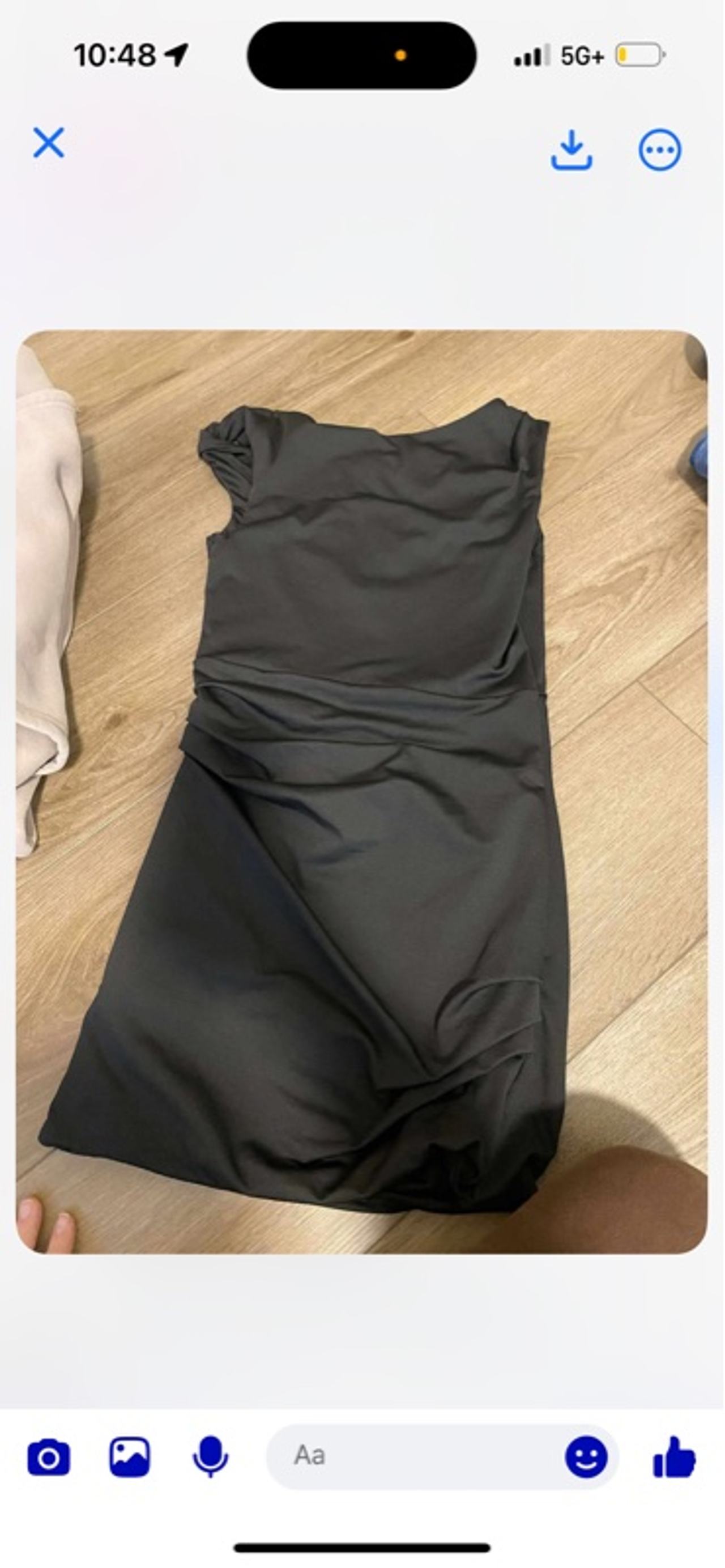 H&M Draped Twill Dress Black