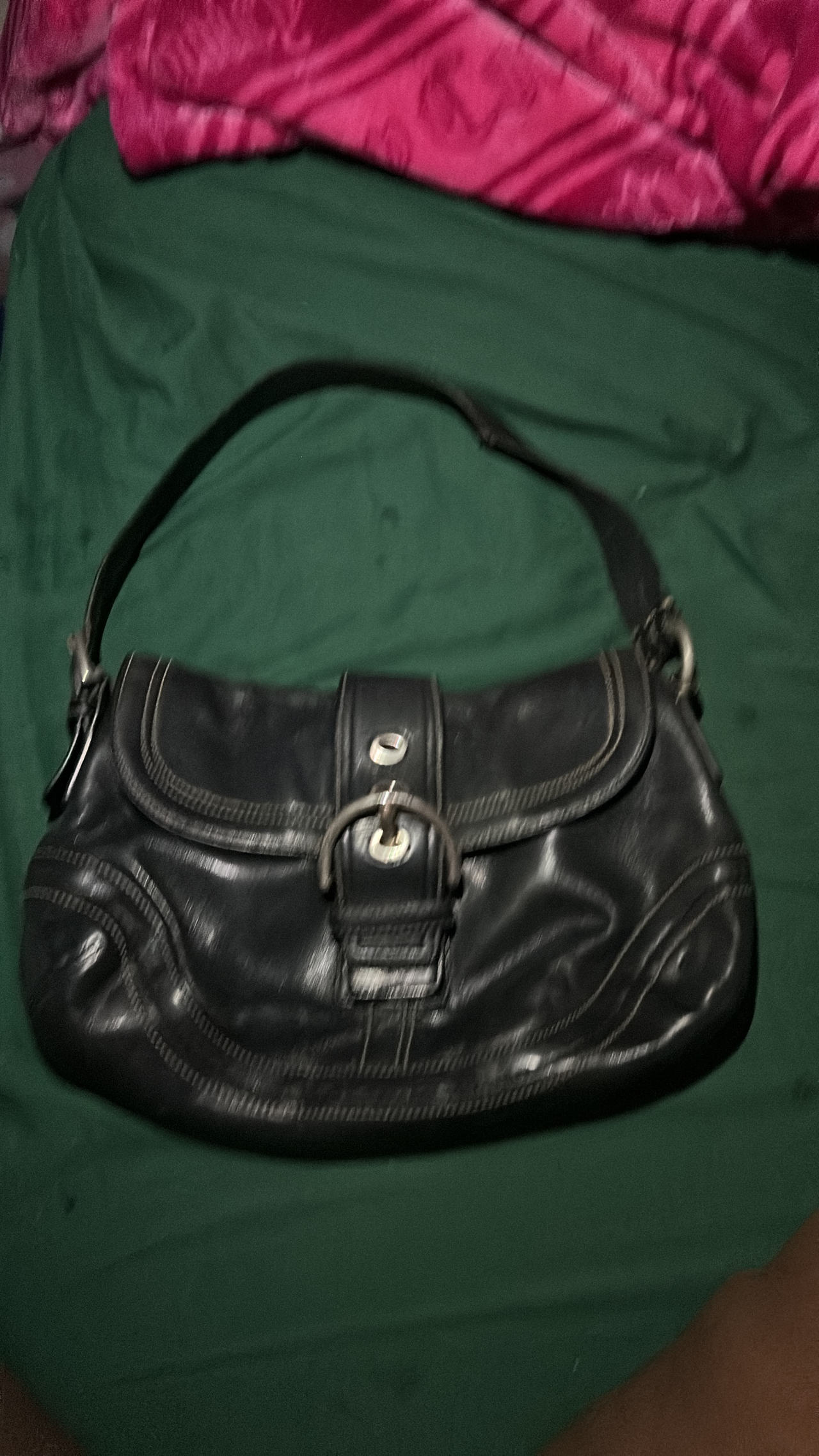 Coach Vintage Black Leather Shoulder Bag 