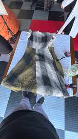 Zaba Plaid Mixed Print Raw Edge Dress - Image 5
