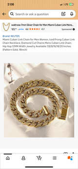 KKJTDS 12mm Iced Prong Miami Cuban Link Chain Necklace - Image 1
