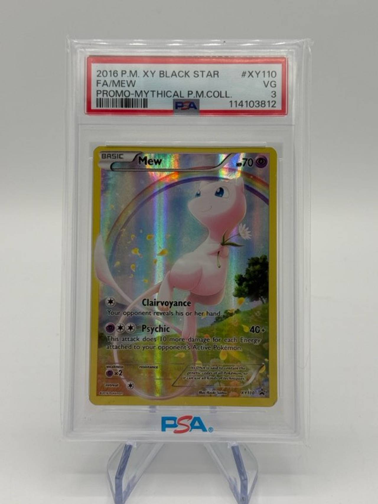 2016 Pokemon XY Black Star Promo Mew XY110 Full Art PSA 3