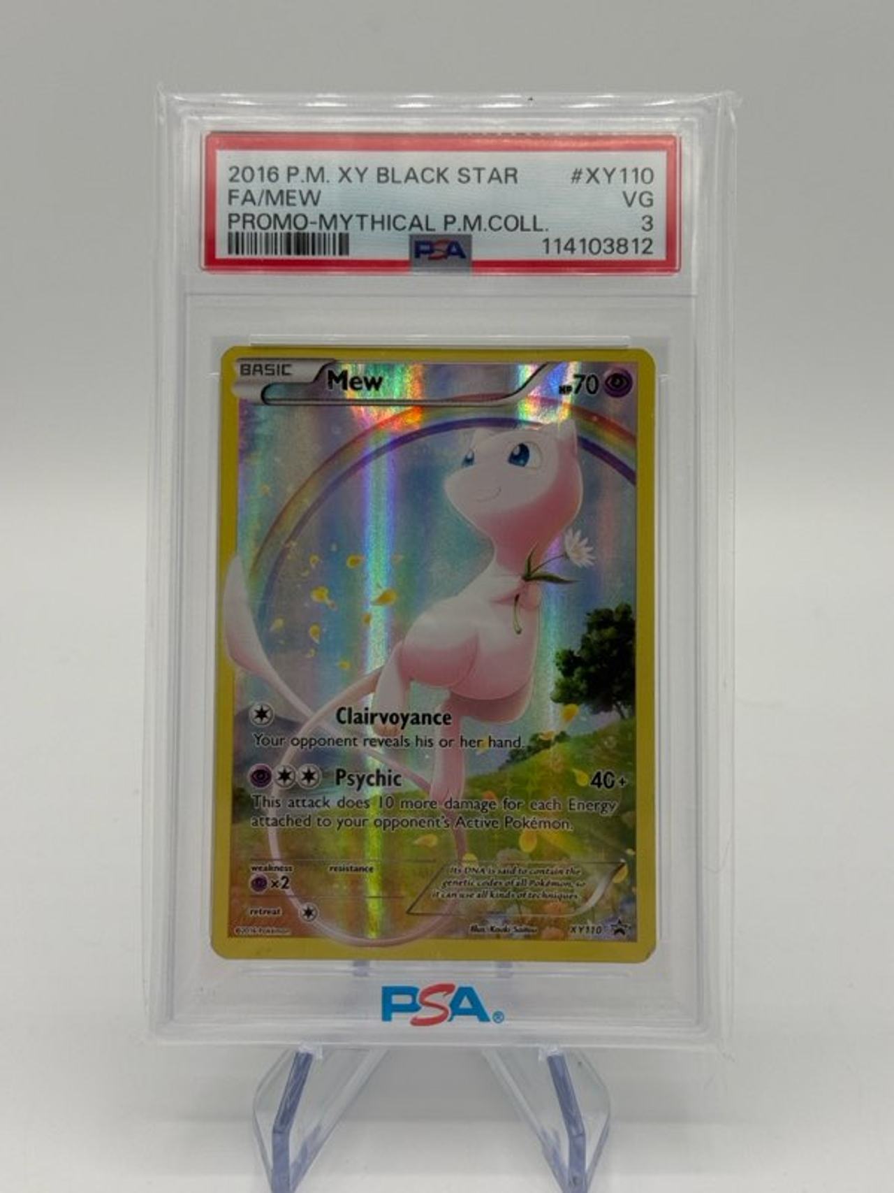 2016 Pokemon XY Black Star Promo Mew XY110 Full Art PSA 3