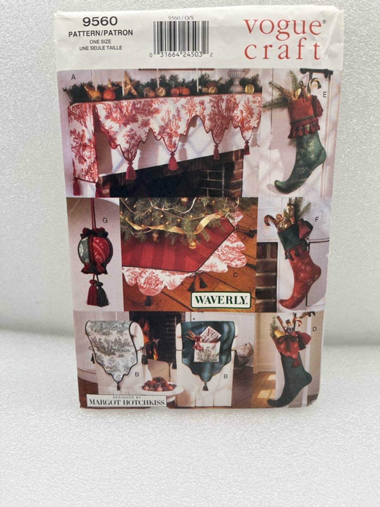 Vogue Craft 9560 A Toile Christmas Sewing Pattern Uncut
