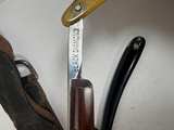 Vintage Straight Razor and Leather Strop Set - Image 2