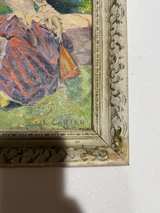 L. Carter Signed Victorian Lady Oil Painting - Image 2