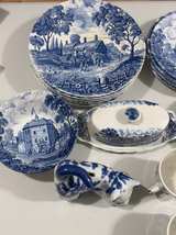 Vintage Royal Ironstone England “Shakespeare’s Country” Blue Transferware 38-Piece Set - Image 5