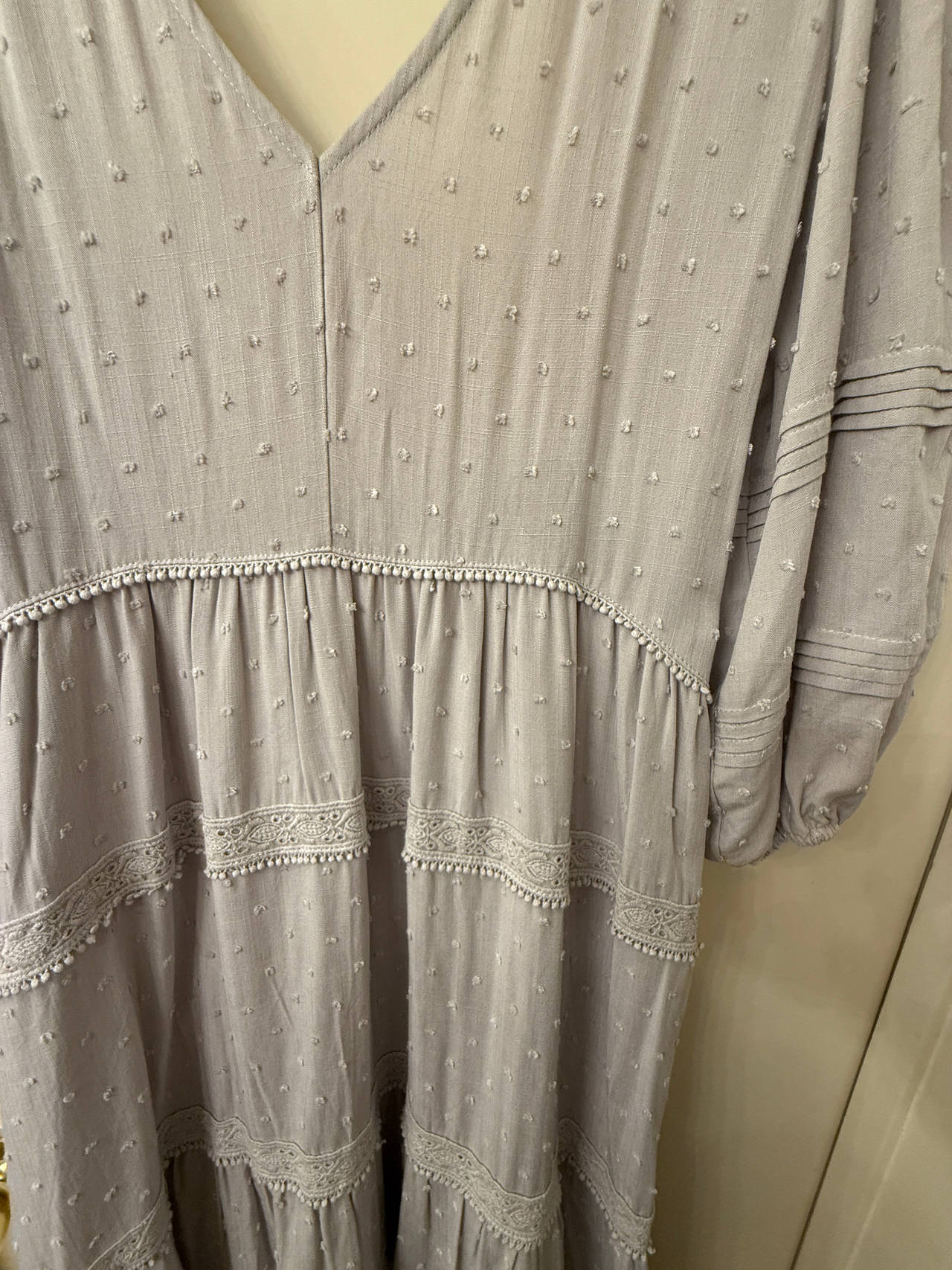 Boho Love Stitch Swiss Dot Boho Maxi Dress - Medium 