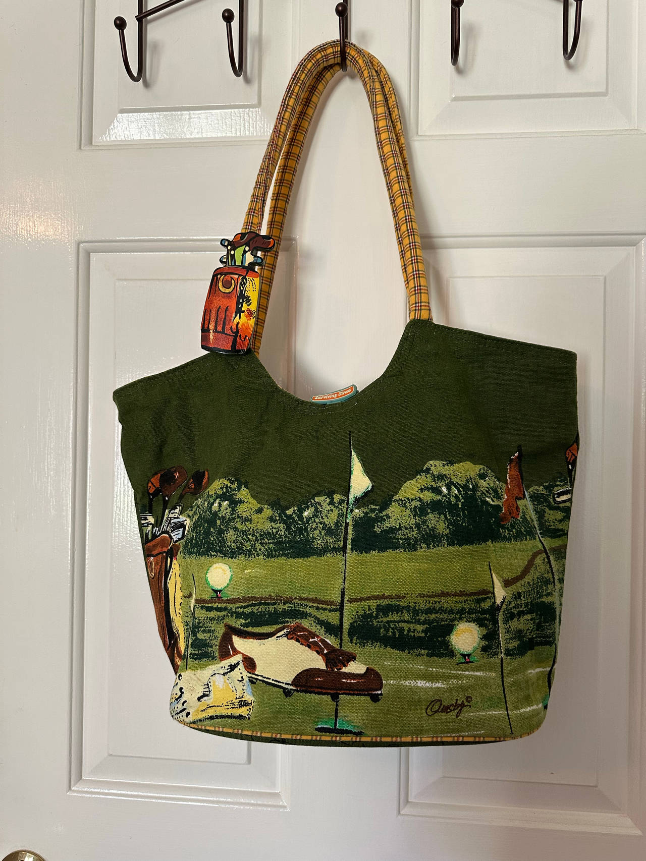 Crosby & Co. Vintage Golf Tapestry Tote Bag