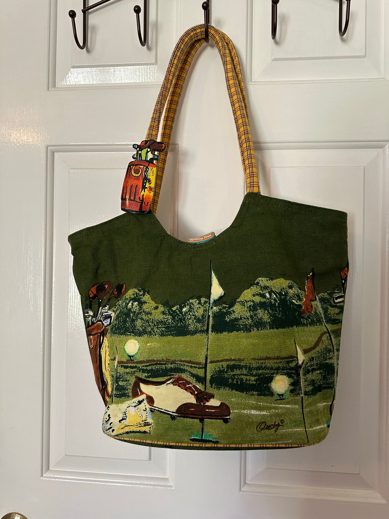 Crosby & Co. Vintage Golf Tapestry Tote Bag