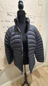 Prana Esla Hooded Down Puffer Jacket Grey - Image 3