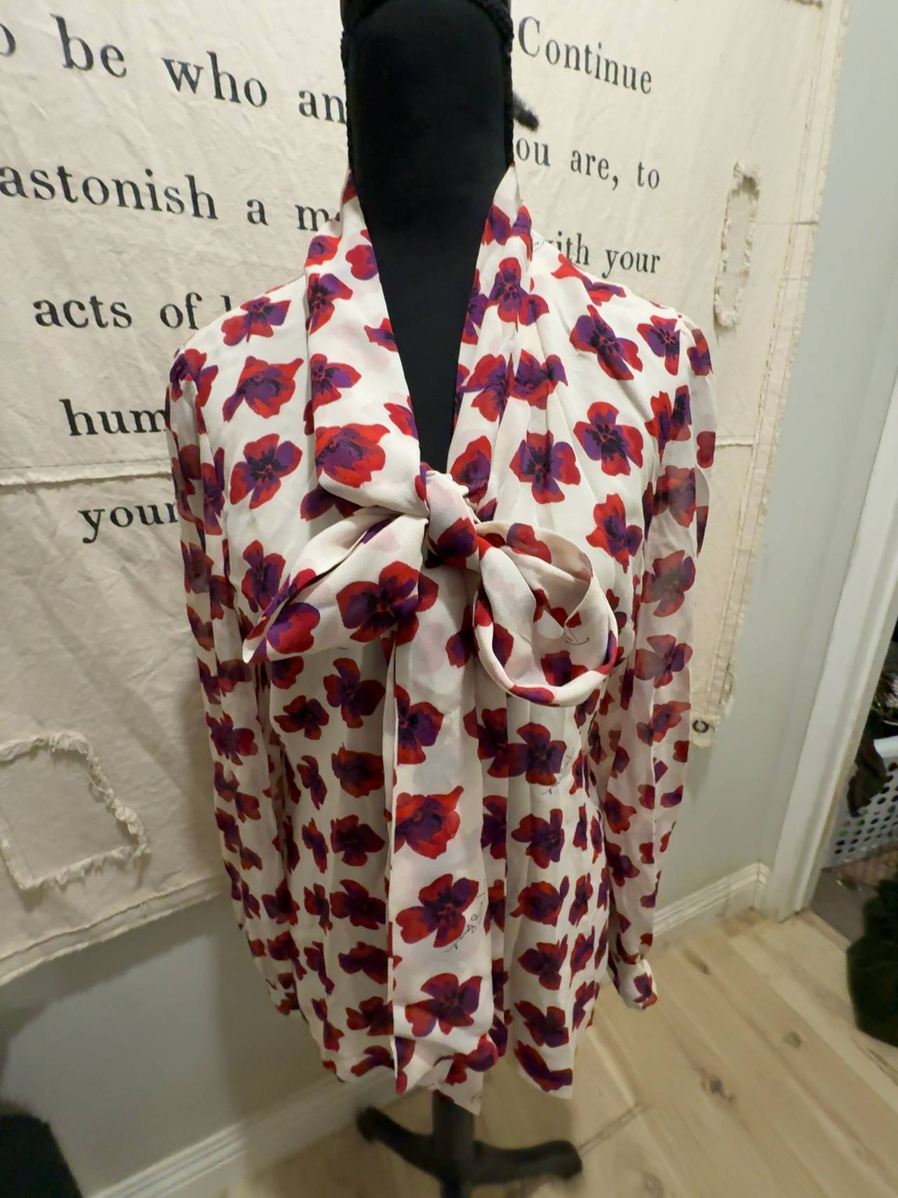 Tory Burch Floral Bow Blouse