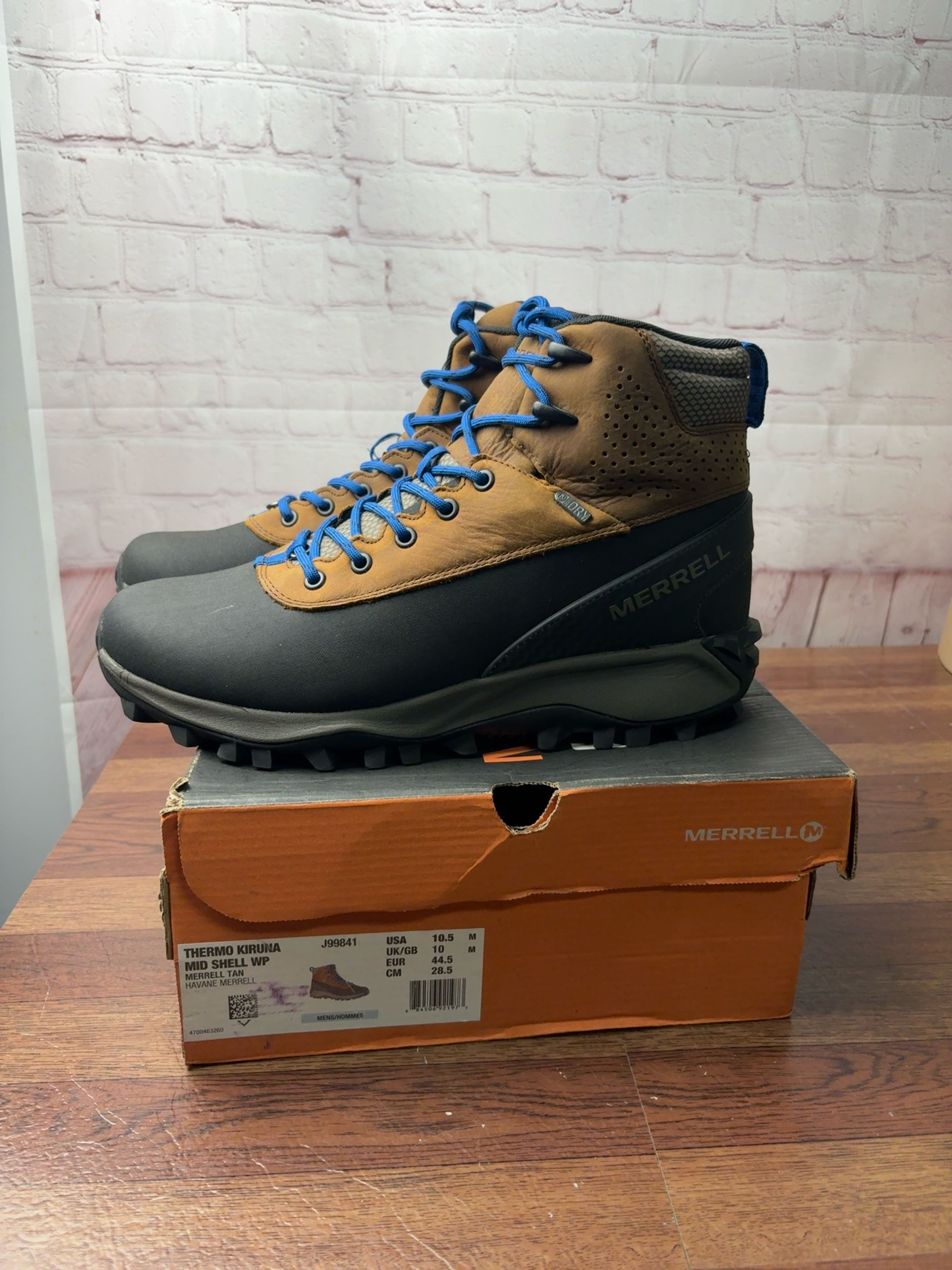 Merrell Thermo Kiruna Mid Shell Waterproof Men's Boot Tan size 10.5